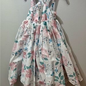 Rachel Zoe Floral Kids Sundress- White with pink and greens, Girls Size 3T
